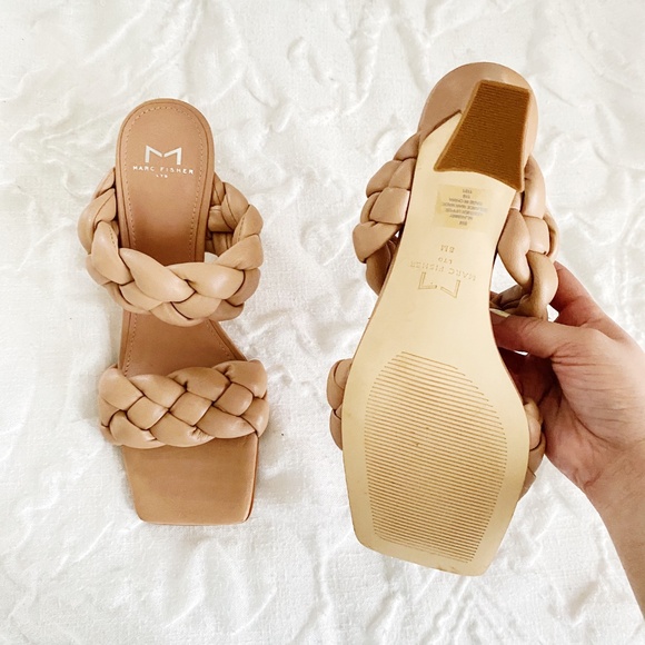 Marc Fisher Hammy Leather Square Toe Block Heel Size 8 New - Picture 6 of 7